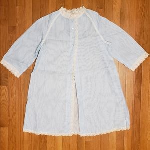1960s Blue Bed Jacket Dressing Gown Vintage Pegnoir Iris Lingerie